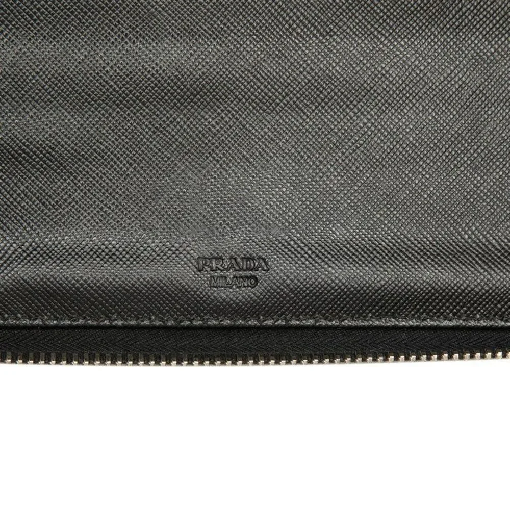 Prada Saffiano Triangle Logo Long Wallet